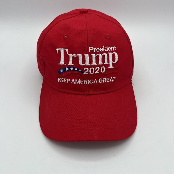 President Trump 2020 Keep America Great Hat USA Flag Red Embroidered Cap Cotton - Picture 1 of 8